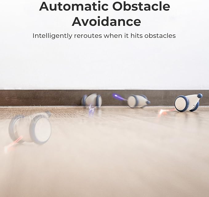 Cheerble Interactive Cat Toys for Indoor Cats, Automatic Cat Toy with LED Lights, Wicked Mouse Toys, Kitten Toys, Pet Toys, Smart Electric Cat Toy, USB Rechargeable, Auto On/Off… (Blue)