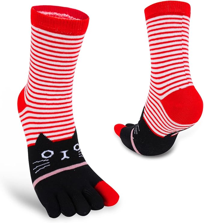 Benefeet Sox Funny Toe Socks Women Five Finger Socks Girls Cute Toe Seperated Cotton Socks Running Athletic Christmas Gifts