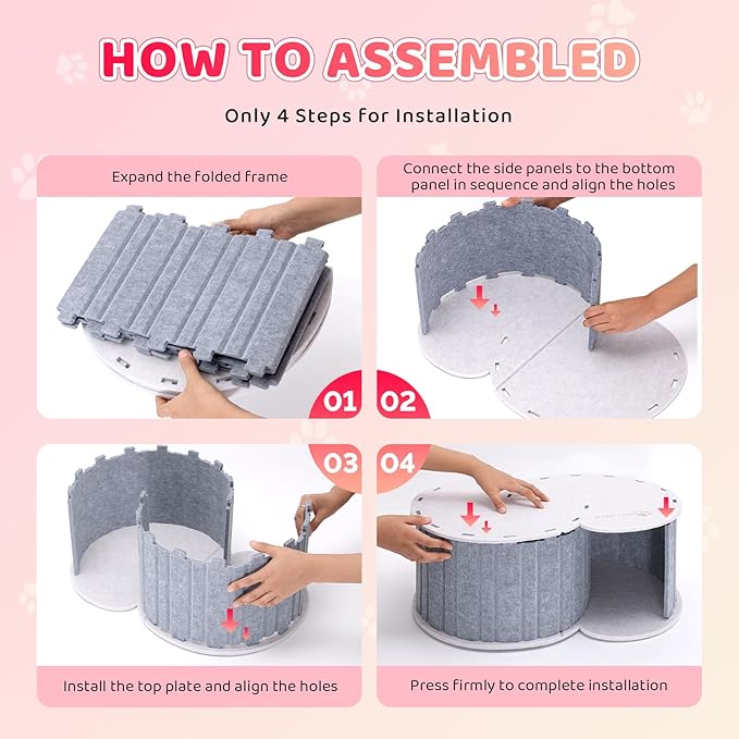 Cloud Cat Play Tunnel with Cat Bed, MIU COLOR Cat Chase Playground, Foldable Scratch Resistant Double-Layer Cat Cave, Cat Hideaway Tunnel Tube Toys, for Cats up to 10 lbs