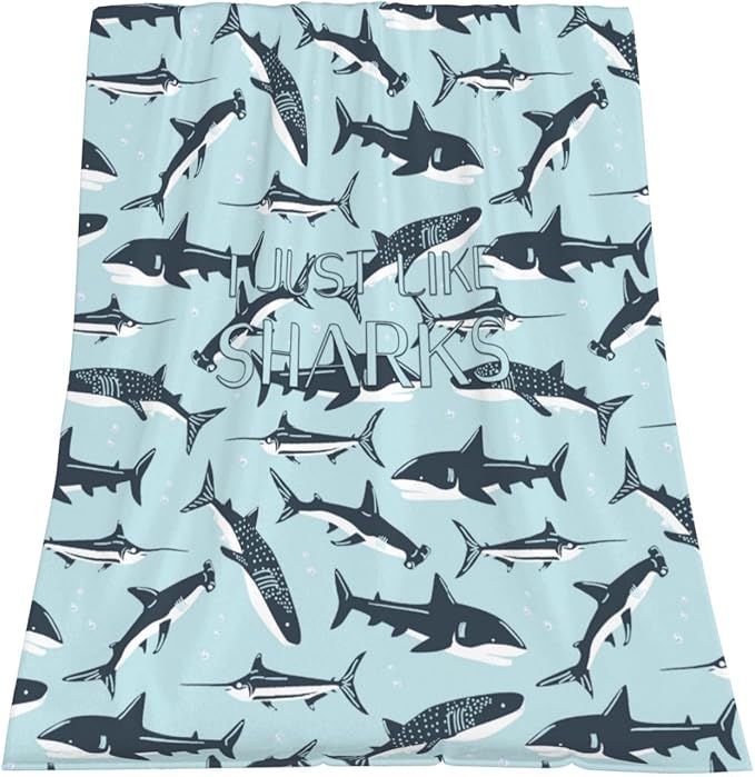 Cozy Shark Blanket Kids, Ocean Animal Printed Blankets for Boys Girls, Throw Blanket for Kid, for Shark Lovers, Shark Themed Gifts