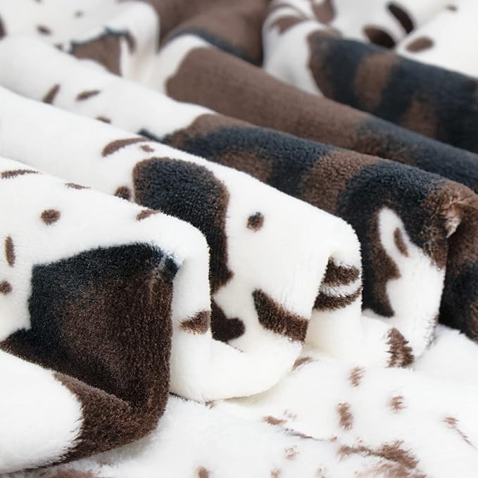 Cow Print Blanket Soft Warm Twin Blankets and Throws Bedding Fleece Blanket Cozy Flannel Black Bed Blanket Couch Sofa Throw Blanket Gift for Valentine Mother Father Couple 60x80 inch