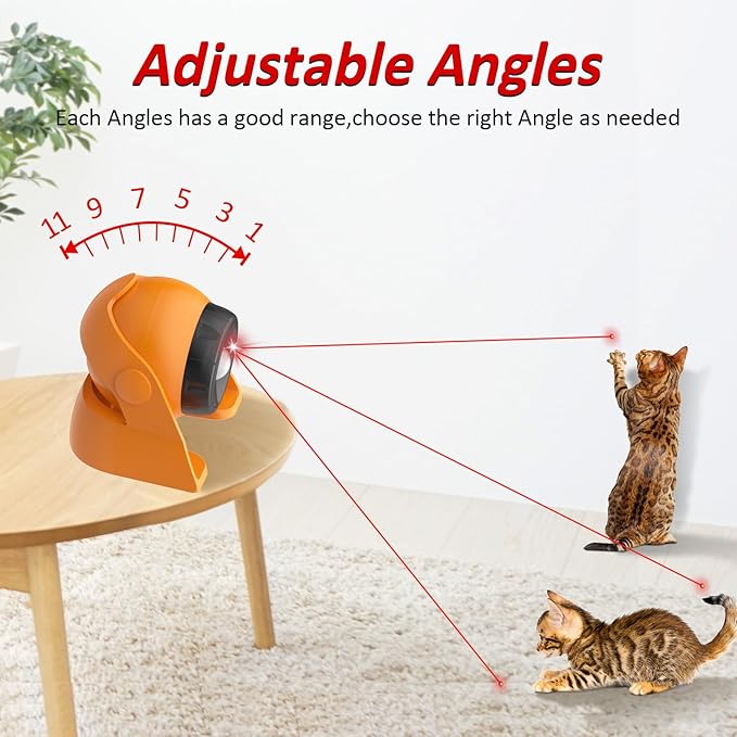 Motion Activated Cat Laser Toy, Interactive Cat Toys for Bored Indoor Adult Cats/Kittens/Dogs, Rechargeable Automatic Laser Cat Toys
