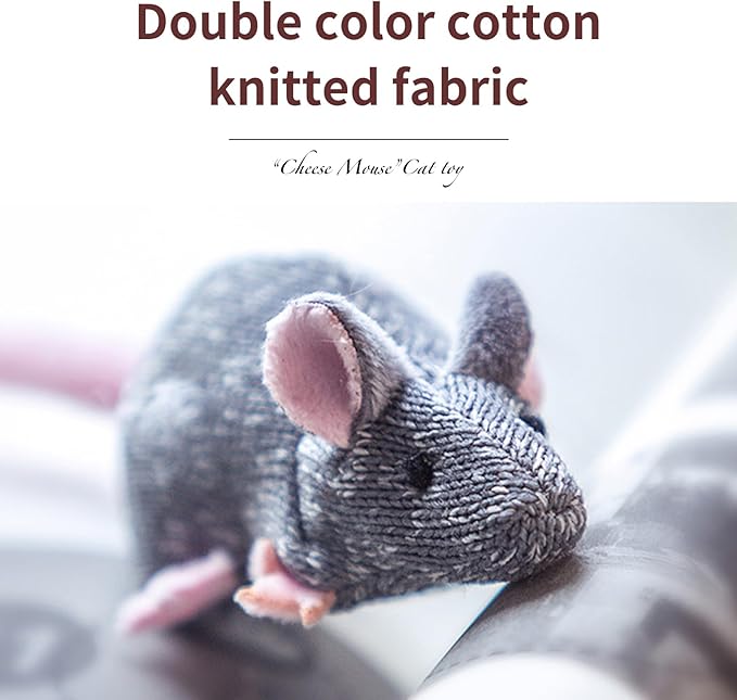 Cat Toy Set Catnip Toy Sets for Kittens, Fun & Engaging Play, Twice The Mice Kitten Toy, Interactive Cat Toy Catnip Toy Soft Plush Catnip Toys for Cats (Twice The Mice) Pack of 2 Toys