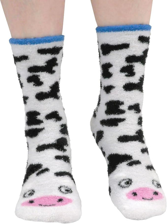 BambooMN Super Soft Warm Cute Women's Animal Non-Slip Fuzzy Fluffy Crew Winter Home Socks