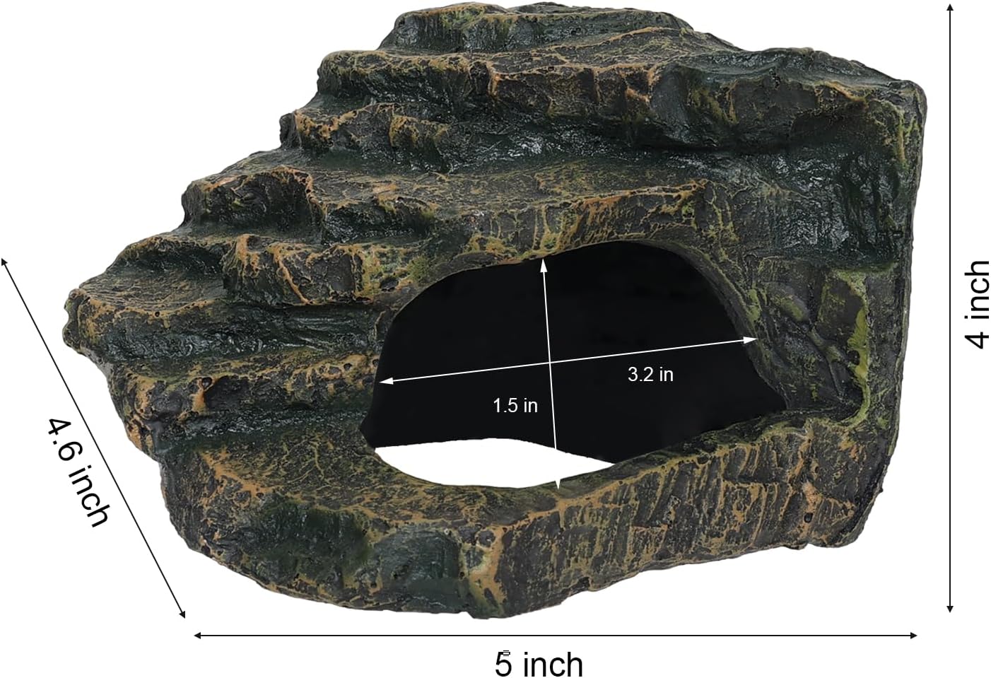 Gecko Tank Acccessories, Turtle Tank Accessories, Perfect Tortoise Hide Fish Tank Decor for Betta, Fish, Snake Hide, Professional Turtle Basking Platform (Medium)