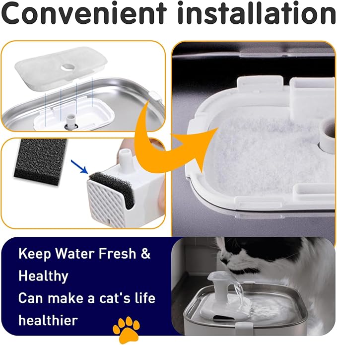 4PCS Cat Water Fountain Filter Replacement for Petlibro - Pre-Filter Sponges Compatible with PLWF105, PLWF115, PLWF005 - Keep Your Pet's Fountain Clean and Fresh with PET STANDARD Filters