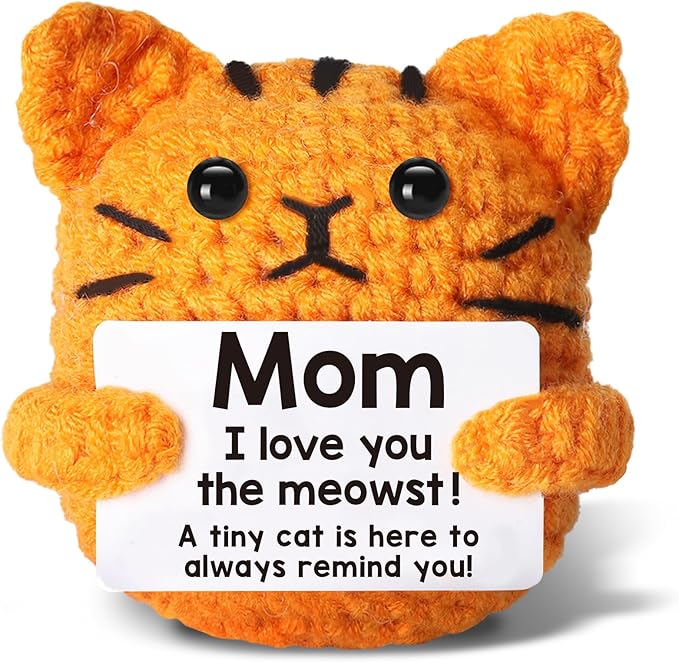 Birthday Gifts for Mom Grandma Positive Crochet Animal for Aunt Godmother,Emotional Crochet Small Birthday Gifts