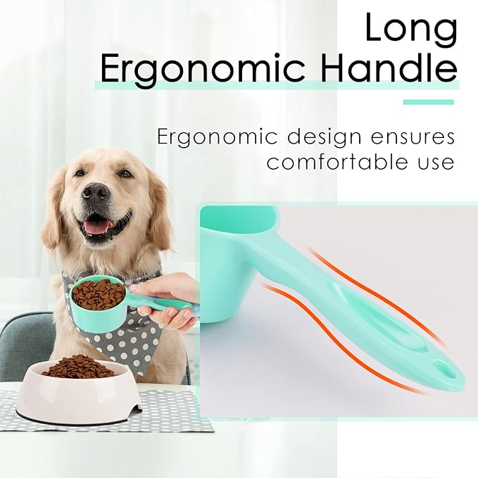 Super Design 1/2 Cup Dog Food Scoop for Container Melamine Measuring Scoop for Dogs Cats Birds and Rabbits Pet Food Feeding Scoop Dishwasher Safe - Baby Green