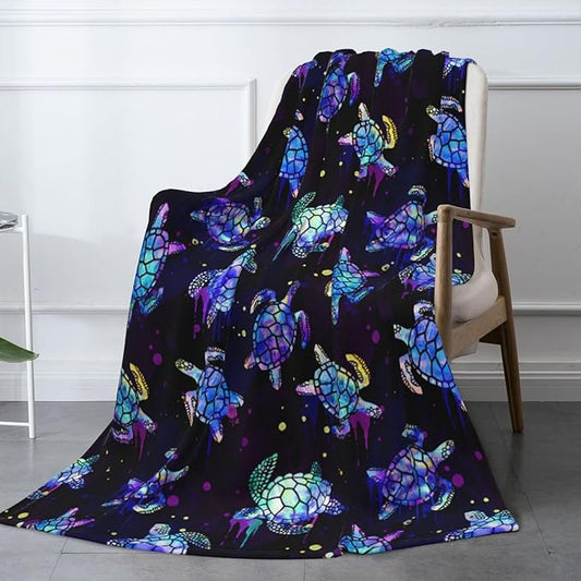 Sea Turtles Blanket Throw Blanket for Bed Soft Cozy Fluffy Couch Blankets Fleece Blanket Throw Gifts for Women Men Girls Boys 80"x60"