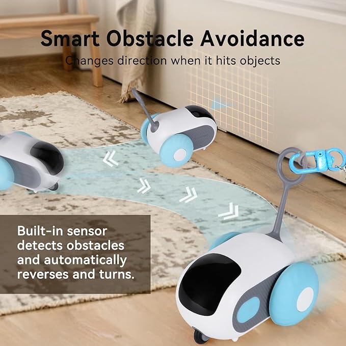 Turbo Tail 4.0 Cat Toy, Interactive Cat Toys for Indoor Cats, Automatic Kitten Toys with 2-Speed Adjustment, Remote Control & Rechargeable Exercise Cat Toys for Bored Indoor Adult Cats