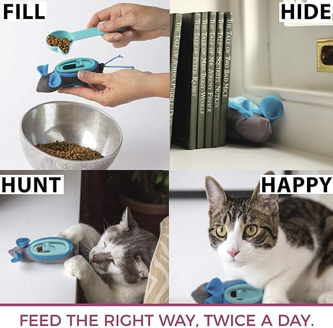 SPOT Doc and Phoebe's Cat Hunting Snacker - Interactive Indoor Treat Dispenser, Encourage Natural Instincts to Hunt, Provide Mental Stimulation, Solve Behavioral Problems & Obesity, Pack of 1 Mouse