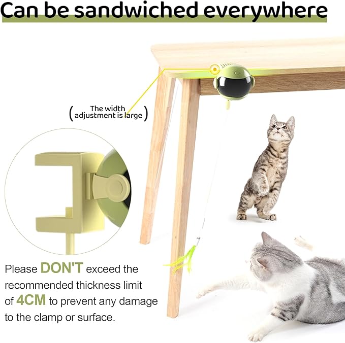 jovani Cat Toys Hanging Door Automatic Cat Toy Interactive Elastic Rope with Feather & Other Two Toys, Cat Catching Game Door Hanger