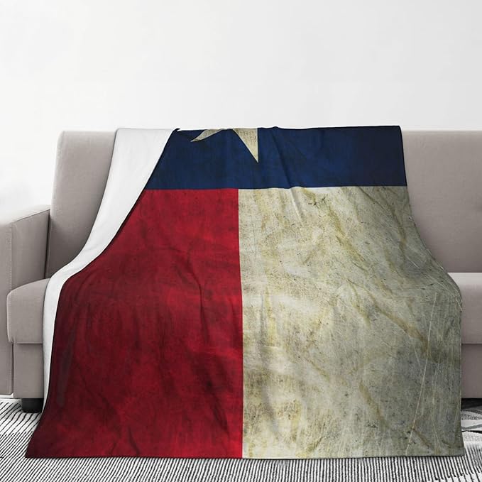 Texas Flag Soft Throw Blanket Flannel Fleece Blankets Warm Cozy Lightweight Fuzzy Blanket for Bed Sofa Couch Home Decor 80"X60"