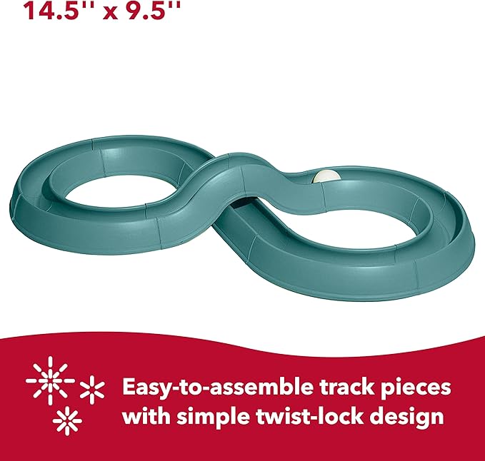 Coastal Pet Turbo Track Cat Toy - Cat Ball Toy & Racetrack - Easy Assembly - Slate Blue (1 Pack)