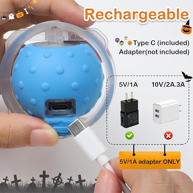 Interactive Cat Toys Ball Fast Rolling in Pouch, Motion Activate Chirping Cat Toy Hide and Seek Mouse Catching Game (Halloween Party)