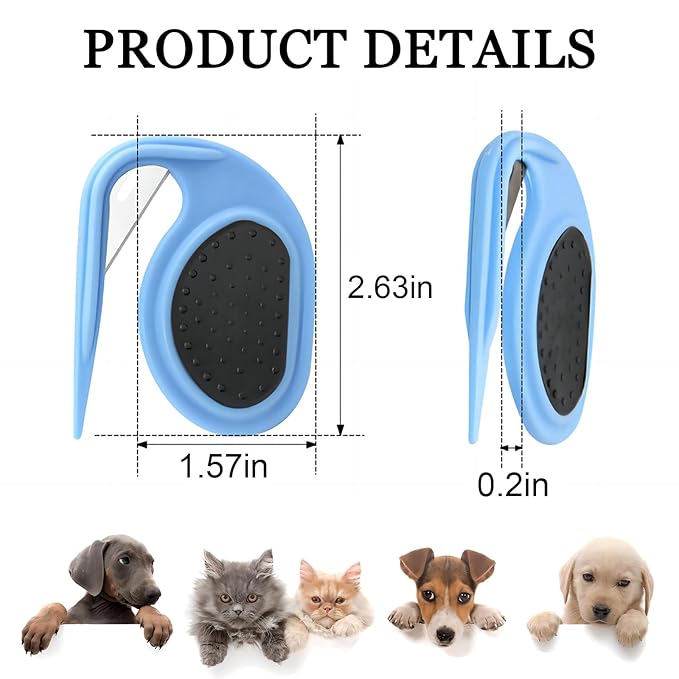 4PCS Knotting and De-Knotting Combs for Pet Grooming - For Dogs and Cats, Removes Tangled Hair (Includes Orange Comb with Dog Bath Brush)