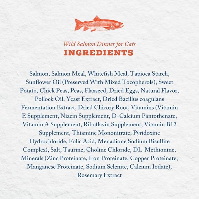 Wild Alaskan Salmon Grain-Free Cat Food | No Chicken or Other Animal by-Products | Rich in Omega 3 & 6 Fatty Acids | Sustainably Sourced Wild Caught Fish | Made in The USA | 4lb Bag