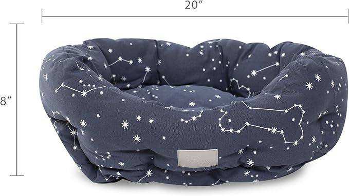 Fringe Studio Pet Bed, Celestial Round Cuddler, 20 x 19 x 8 inches (203002), Small