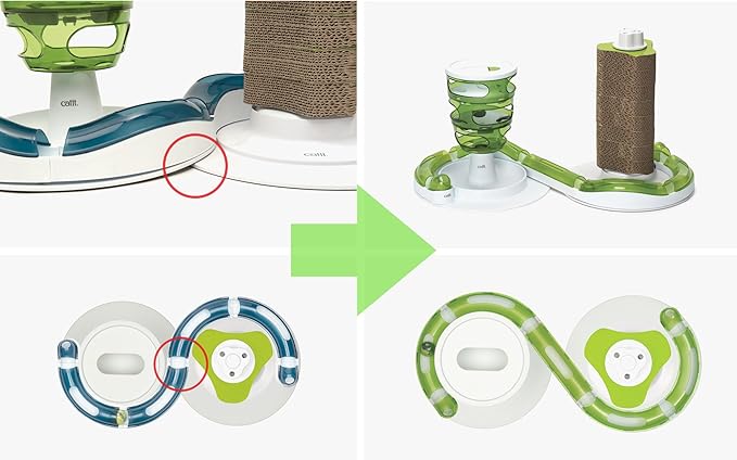 Catit Senses 2.0 Wave Circuit Interactive Cat Toy - 8-Piece Closed-Track Ball Toy for All Breed Sizes