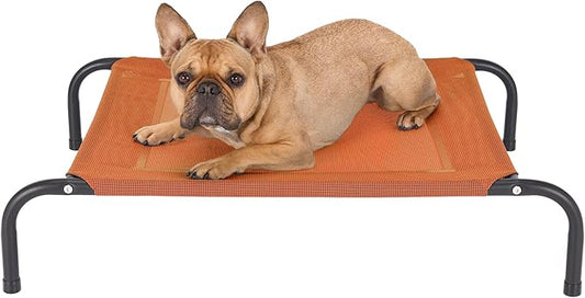 FurHaven Elevated Pet Cots - Cooling & Breathable Nylon Mesh Hammock for Small Dogs & Cats/Easy-to-Assemble/Durable and Reinforced/Perfect for Rest & Relaxation Outdoors - Terracotta Red, Small
