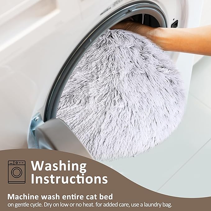 NEZIN Cat Tunnel with Cat Bed for Indoor Cats, Under Christmas Tree Plush Peekaboo Cat Cave, Multifunctional Cat Donut Tunnel Playground Toys for Cats Kitten Rabbit Ferret