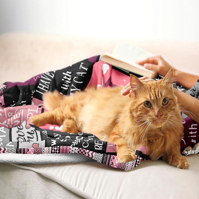 Cat Mom Gifts for Women Blanket 60"x50", Cat Lover Gifts for Women, Funny Cat Gifts for Cat Lovers Women, Gifts for Cat Lovers for Women, Cat Themed Gifts, Cat Lady Gifts, Cat Gift Ideas