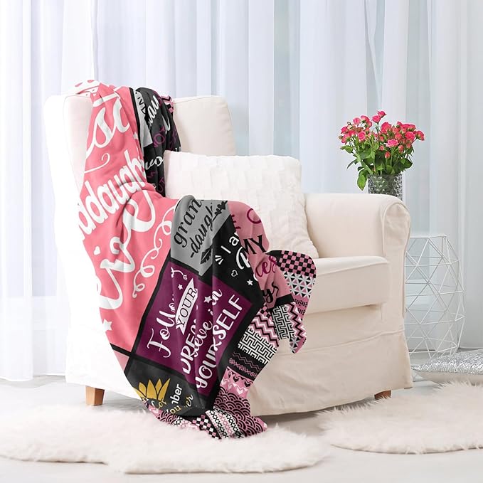 Granddaughter Gifts from Grandma Grandpa Nana, Christmas Graduation Birthday Gifts for Granddaughter Blanket 60"x50"