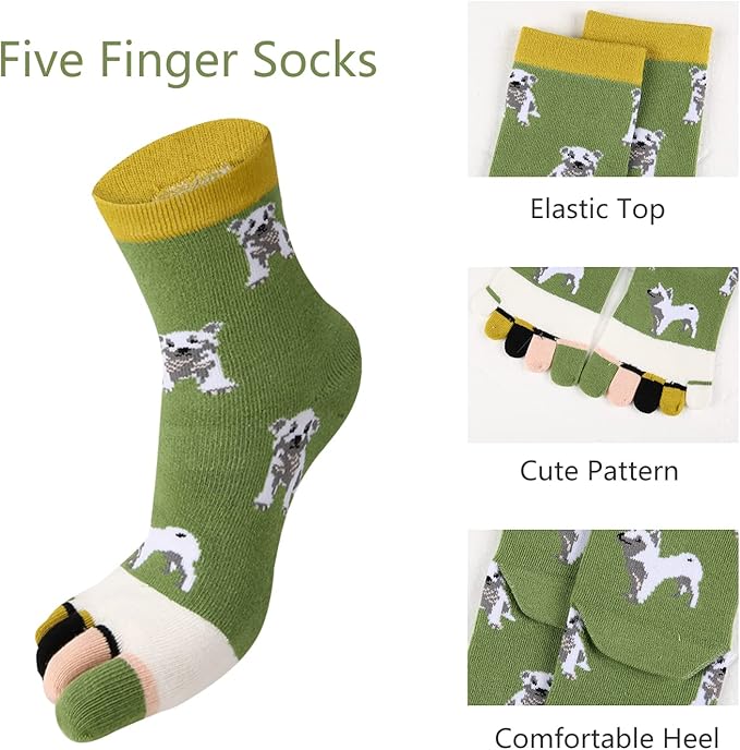 Benefeet Sox Funny Toe Socks Women Five Finger Socks Girls Cute Toe Seperated Cotton Socks Running Athletic Christmas Gifts