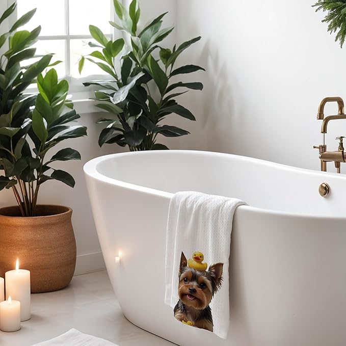 Yorkshire Terrier Bathroom Hand Towels, Yorkshire Terrier Hand Towels for Bathroom, Dog Bathroom Decor, Kids Hand Towels, Yorkshire Terrier Gifts for Women Dog Lovers, 16x24 Inch