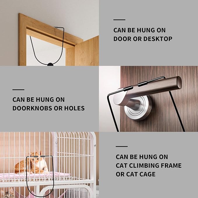 Interactive Cat Feather Toys,Hanging Cat Teaser Toy,Retractable Hanging Interactive cat Toys for Indoor Cats Kitten Play Exercise, Cat Fun Mental Exercise Puzzle Kitten Toys(1pc,U-Claw)