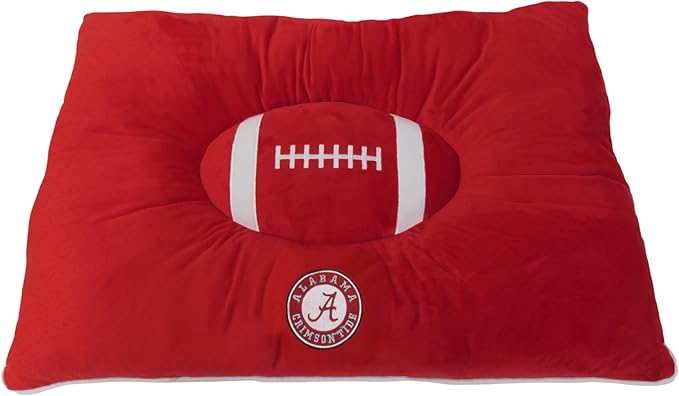 Pets First NCAA PET BED- Alabama Crimson Tide Soft & Cozy Plush Pillow Bed. - Sports Dog Bed. Cuddle, Warm Collegiate Mattress Bed for Cats & Dogs