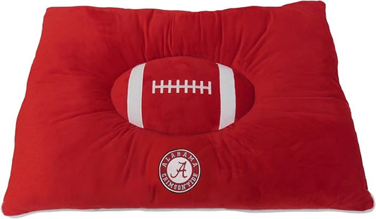 Pets First NCAA PET BED- Alabama Crimson Tide Soft & Cozy Plush Pillow Bed. - Sports Dog Bed. Cuddle, Warm Collegiate Mattress Bed for Cats & Dogs