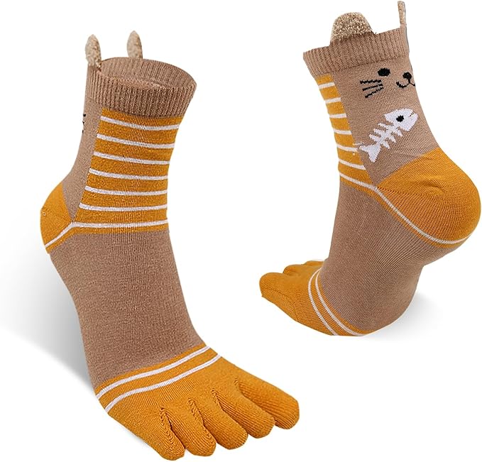 Benefeet Sox Funny Toe Socks Women Five Finger Socks Girls Cute Toe Seperated Cotton Socks Running Athletic Christmas Gifts