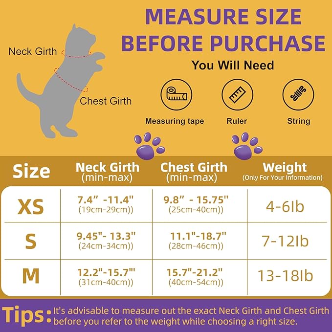 Adjustable Cat Harness and Leash Set for Outdoor Walking, Soft Breathable Mesh Cat Harness with Reflective Strips,Escape Proof Safe Cat Vest Harness, Black (S)