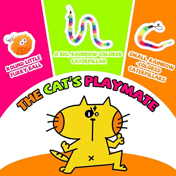 Premium Interactive Cat Wand Toy, Indoor Toy for Kittens and Cats, Educational Feather Cat Toy with Real Feathers.