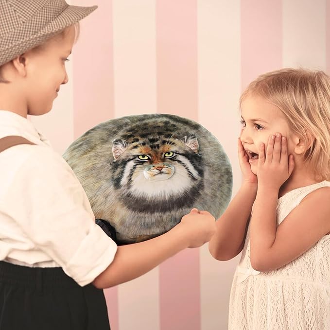 Cat Plush Pillow,Pallas Cat Plush Body Pillow,Kitten Plush Throw Pillow,Soft & Comfortable Stuffed Animal Plushies,Gift for Girls Boys Girlfriend(18 in)