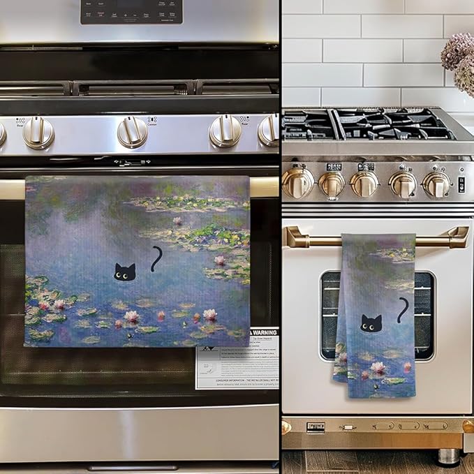 Funny Hand Towels,Cat Hand Towel,Cat Towels,Cat Kitchen Towels,Cat Dish Towels,Fun Kitchen Towels,Funny Bathroom Hand Towels,Cat Gifts for Women,Cat Kitchen Accessories,Gifts for Cat Lovers for Women