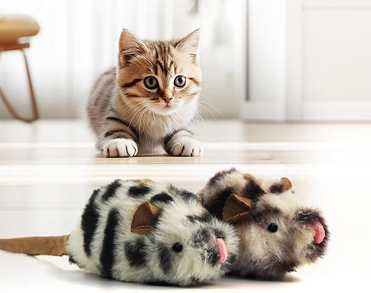 Cat Mice Toys Catnip Indoor Toy Interactive Kitten Toy for All Breeds Cats Lifelike Mouse Sound Realistic Mouse 2 Pack (2 Pack Mouse), Small