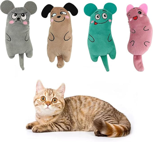 Andiker 4 Pack Catnip Toys for Indoor Cats,Mice Toy Cat Teething Chew Toys for Kittens and Cat Adults Plush Toy