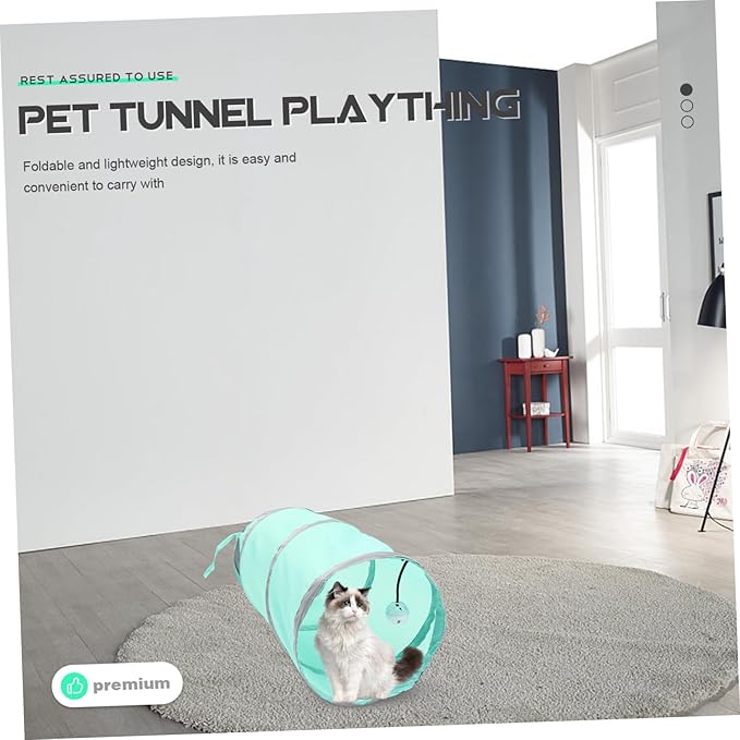 Interactive Cat Tunnel Toy Indoor Cats Kittens Foldable Pet Play Tunnel Home Use Toys Active Play Exercise