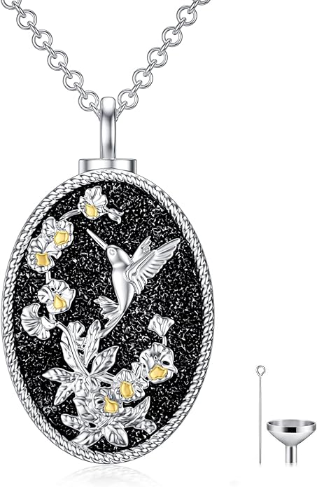 Animal Crystal Urn Necklace For Ashes Sterling Silver Butterfly Dragonfly Bee Phoenix Peacock Hummingbird Fox Angel Wing Pentagram Pentacle Cremation Necklace Heart Teardrop Urn Holder Necklaces For Women Memorial Jewelry