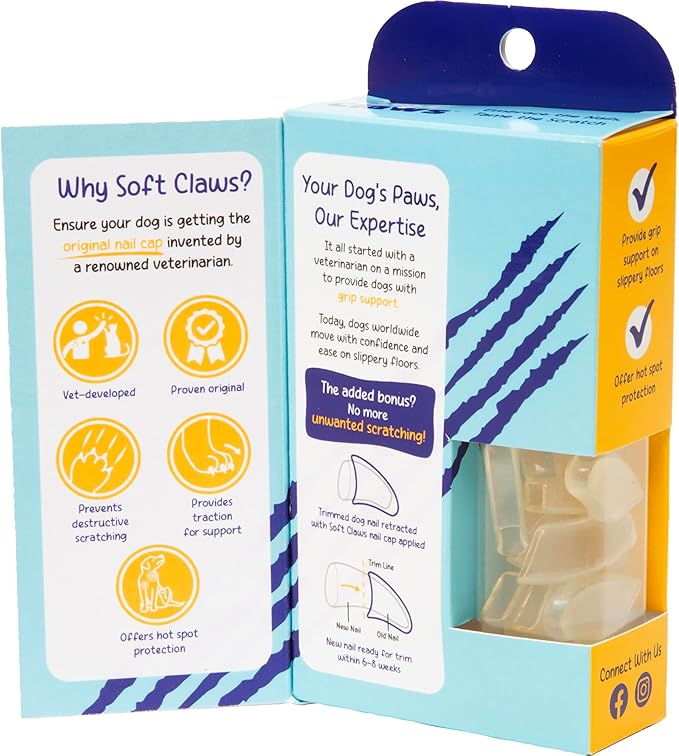 Soft Claws for Dogs - CLS (Cleat Lock System), Size: XX-Large, Color: Clear