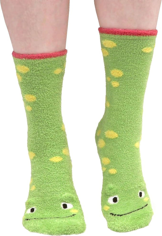 BambooMN Super Soft Warm Cute Women's Animal Non-Slip Fuzzy Fluffy Crew Winter Home Socks