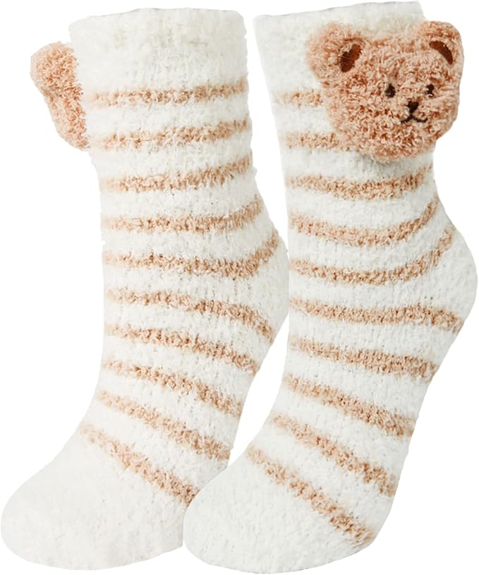 Benefeet Sox Funny Animal Fuzzy Socks for Women Girls - Cute Fluffy Slippers, Cozy Warm Winter Plush Sleeping Socks