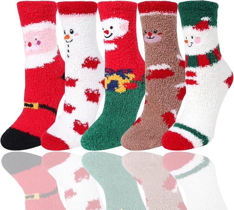 Benefeet Sox Cute Animal Fuzzy Socks for Women Girls Funny 3D Animal Cozy Socks Fluffy Slipper Socks Plush Comfy Soft Socks