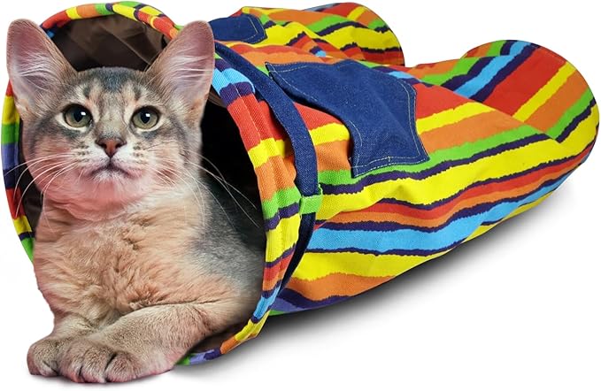Collapsible Foldable Cat Tubes Cat Tunnel Toys, Trousers-Shaped Cat Play Tunnel for Indoor Cats, Kitty, Kitten…