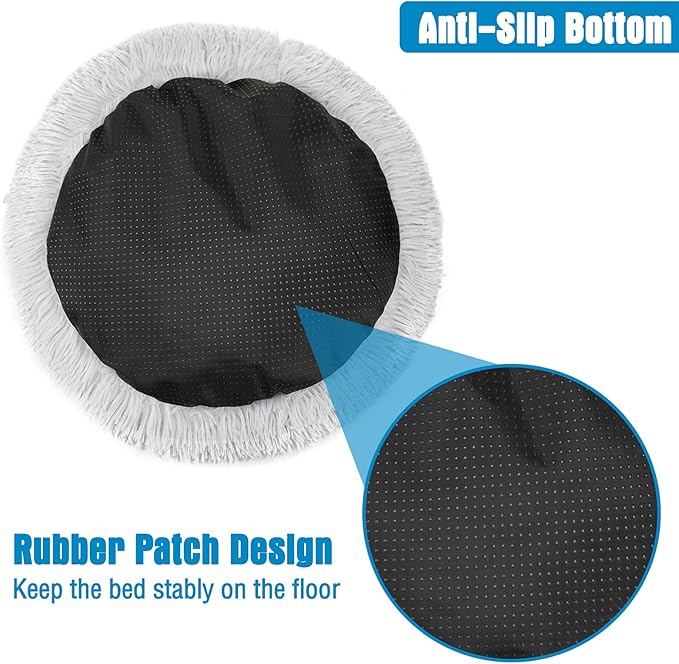 PAWCHIE Cat Bed for Indoor Cats Dogs Puppy - 20" Semi-Enclosed Cat House Soft Self-Warming Plush Bed for Pets