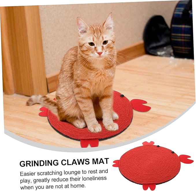 SUPVOX Cat Scratching Post Cat Lounge Pet Pad Kitten Sisal Scratcher Small Cat Toys Sisal Cat Scratcher Cat Grinding Claws Mat Grinding Claws Pad Floor Rugs Red Box Mat Sisal Rope The Cat