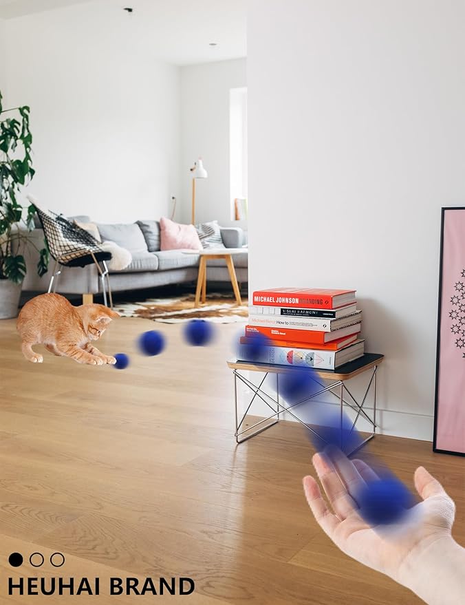 Cat Toy Balls Set - 6 Unique Styles & Colors with Bells, Sturdy Plastic Jingle Balls for Indoor Cats - Encourages Active Play & Mental Stimulation for All Cat Breeds & Sizes