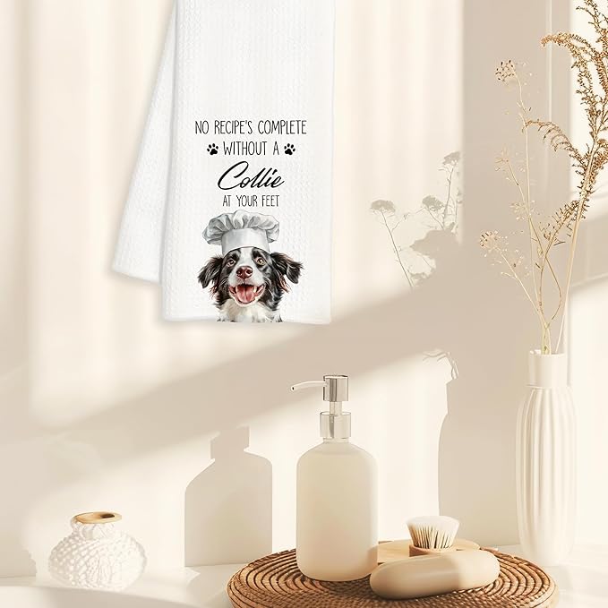 Border Collie Gifts Kitchen Towels Decorative, Border Collie Gifts for Women Dish Tea Towels for Kitchen Drying, Dog Mom Lovers Gifts Hand Towels, 16x24 Inch